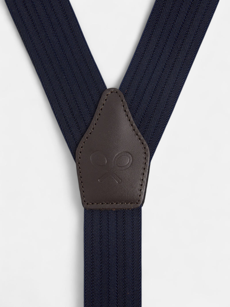 Bretelles Silbon bleu marine à chevrons