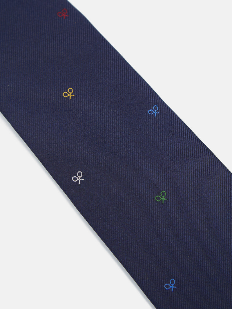 Cravate Silbon motifs raquettes multicolores