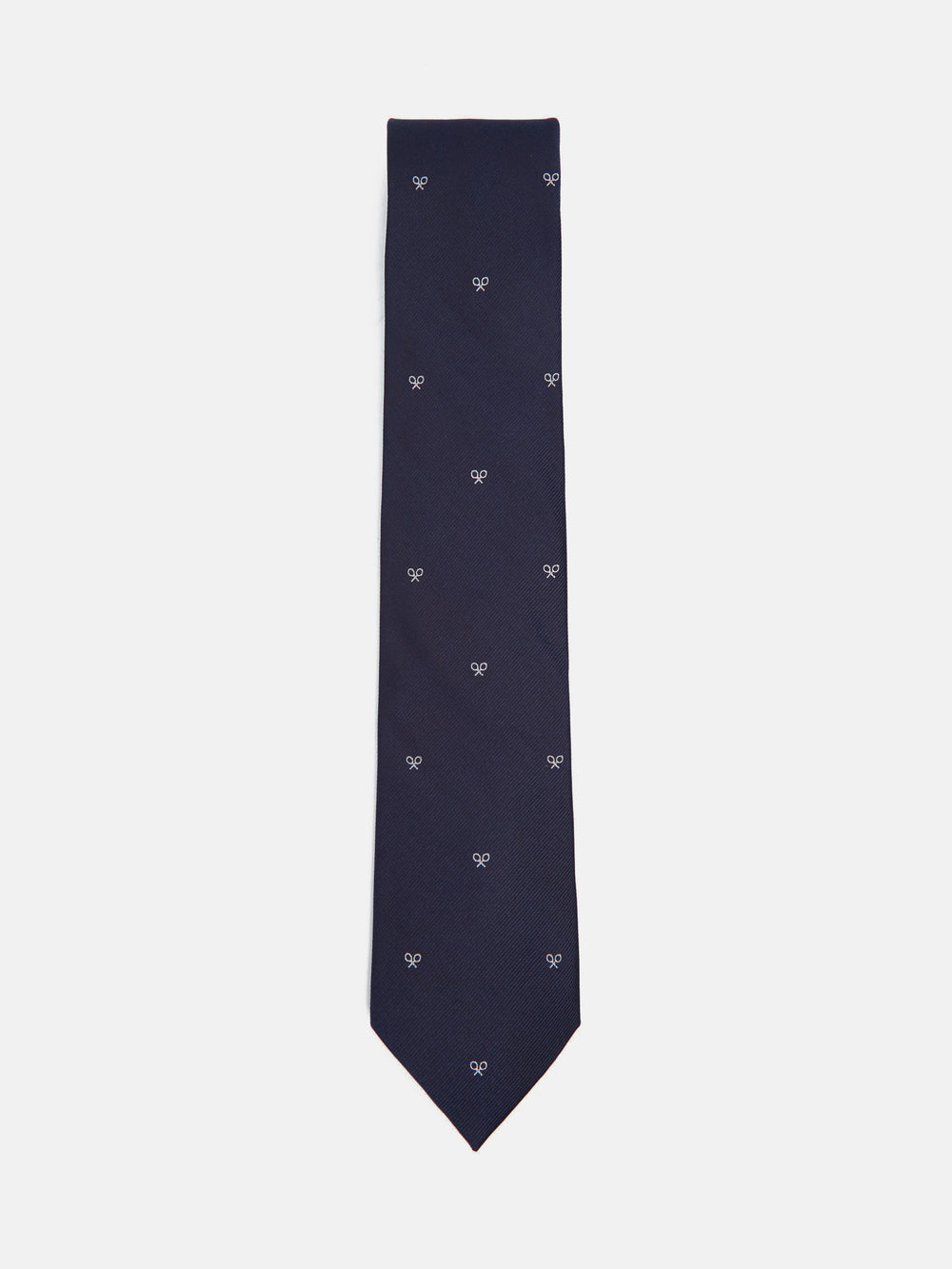 Corbata silbon motivos raquetas azul marino