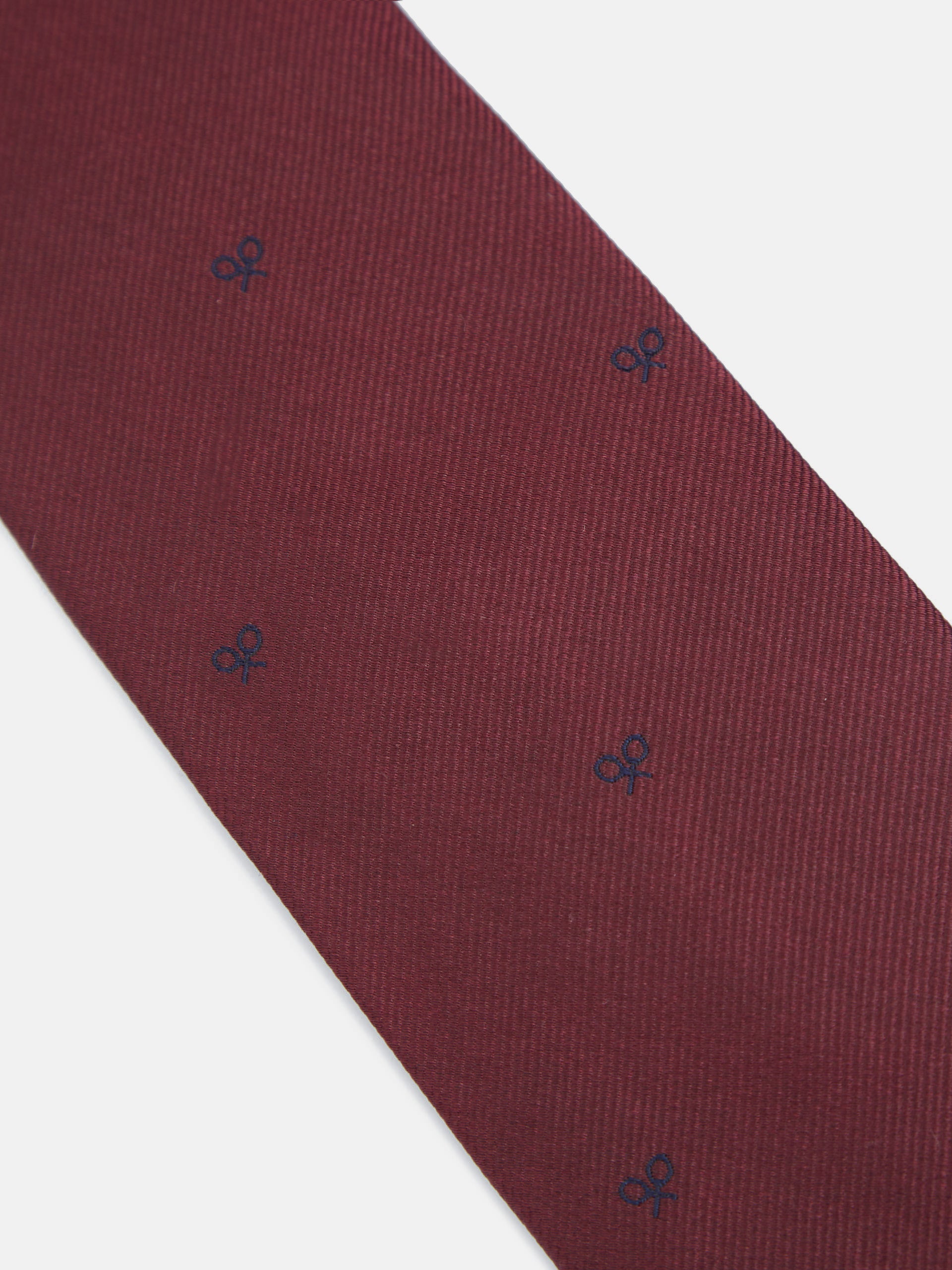 Cravate Silbon motifs raquettes bordeaux