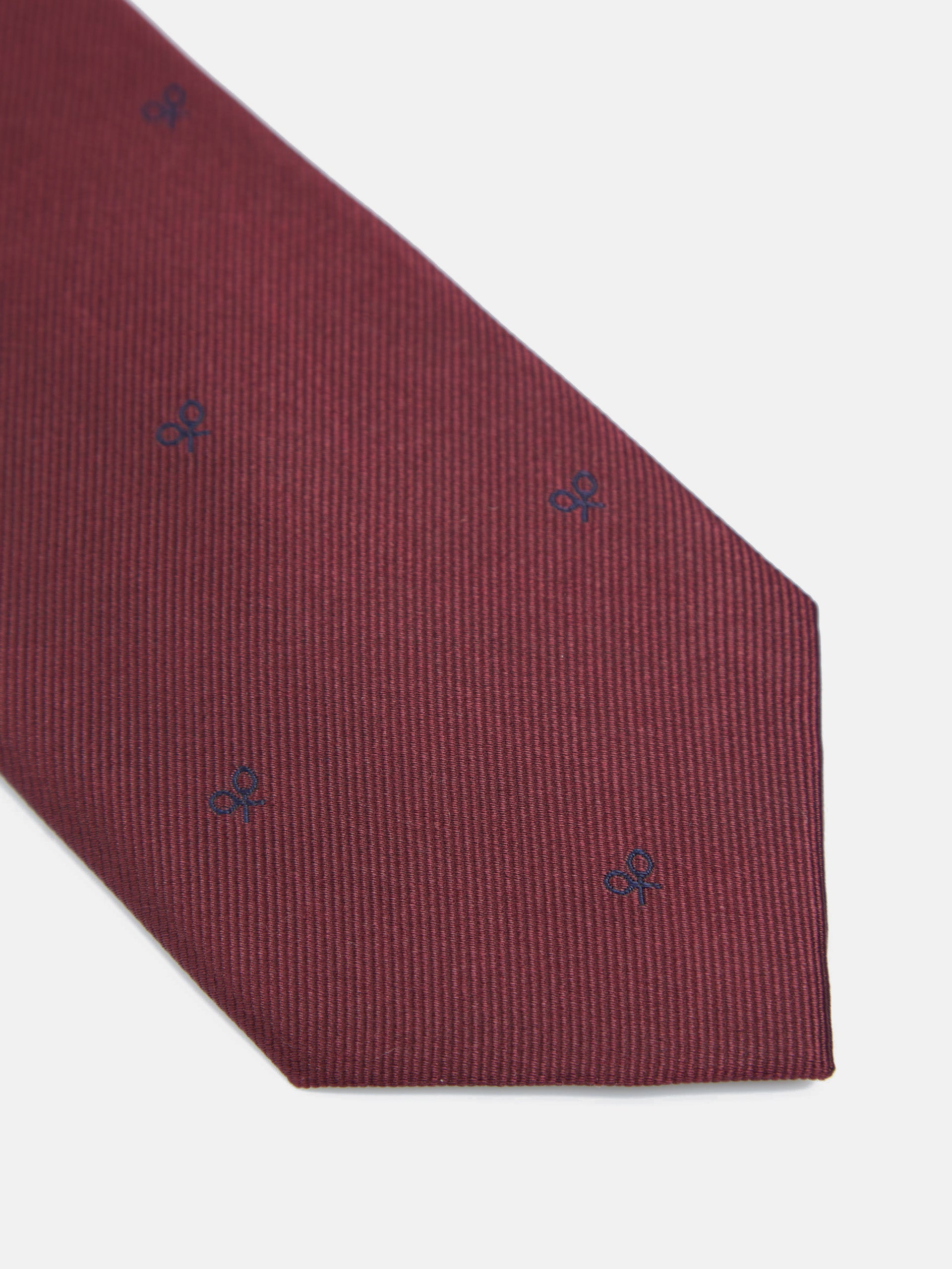 Cravate Silbon motifs raquettes bordeaux