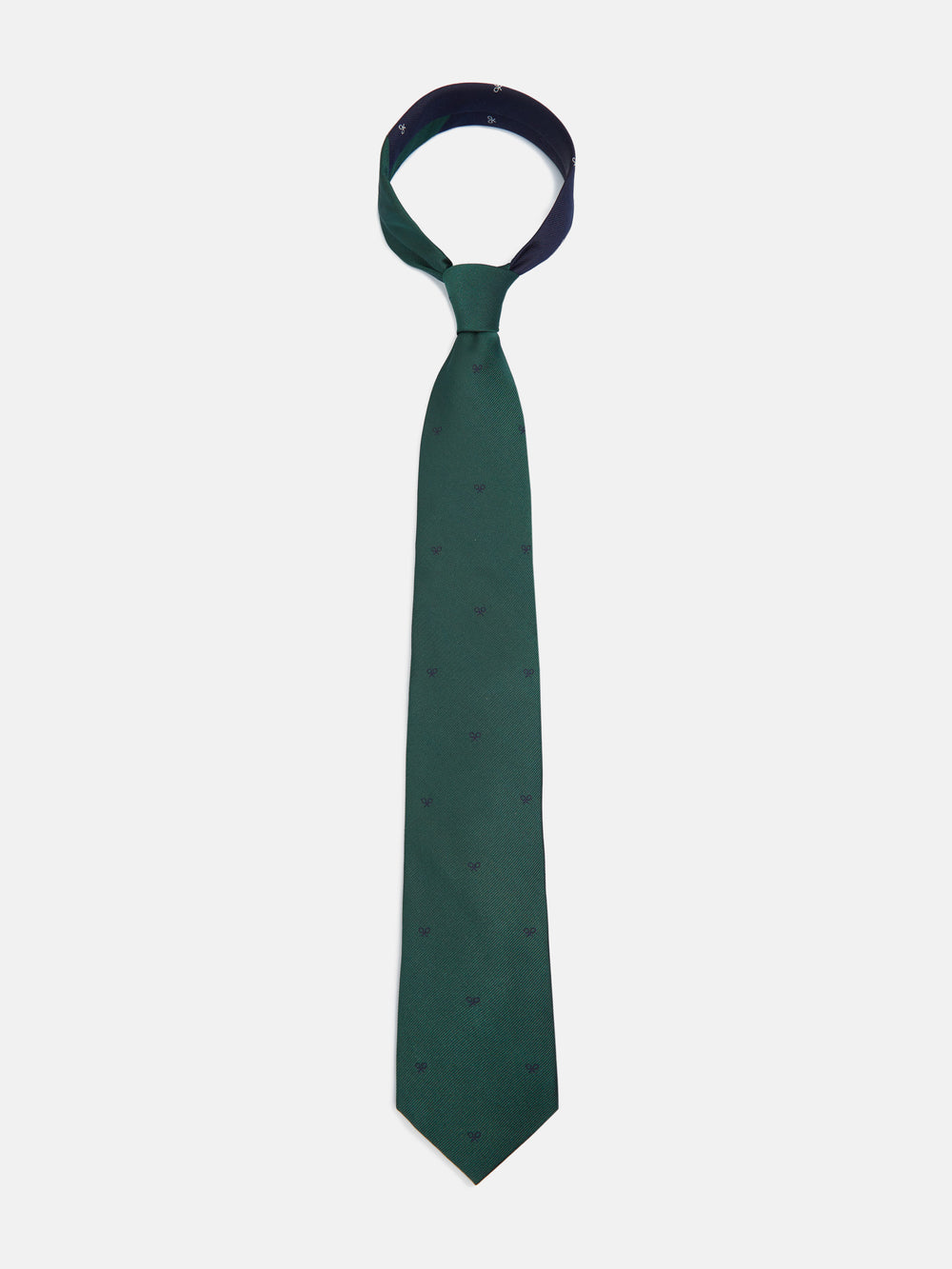 Gravata Silbon motivos raquetes verde