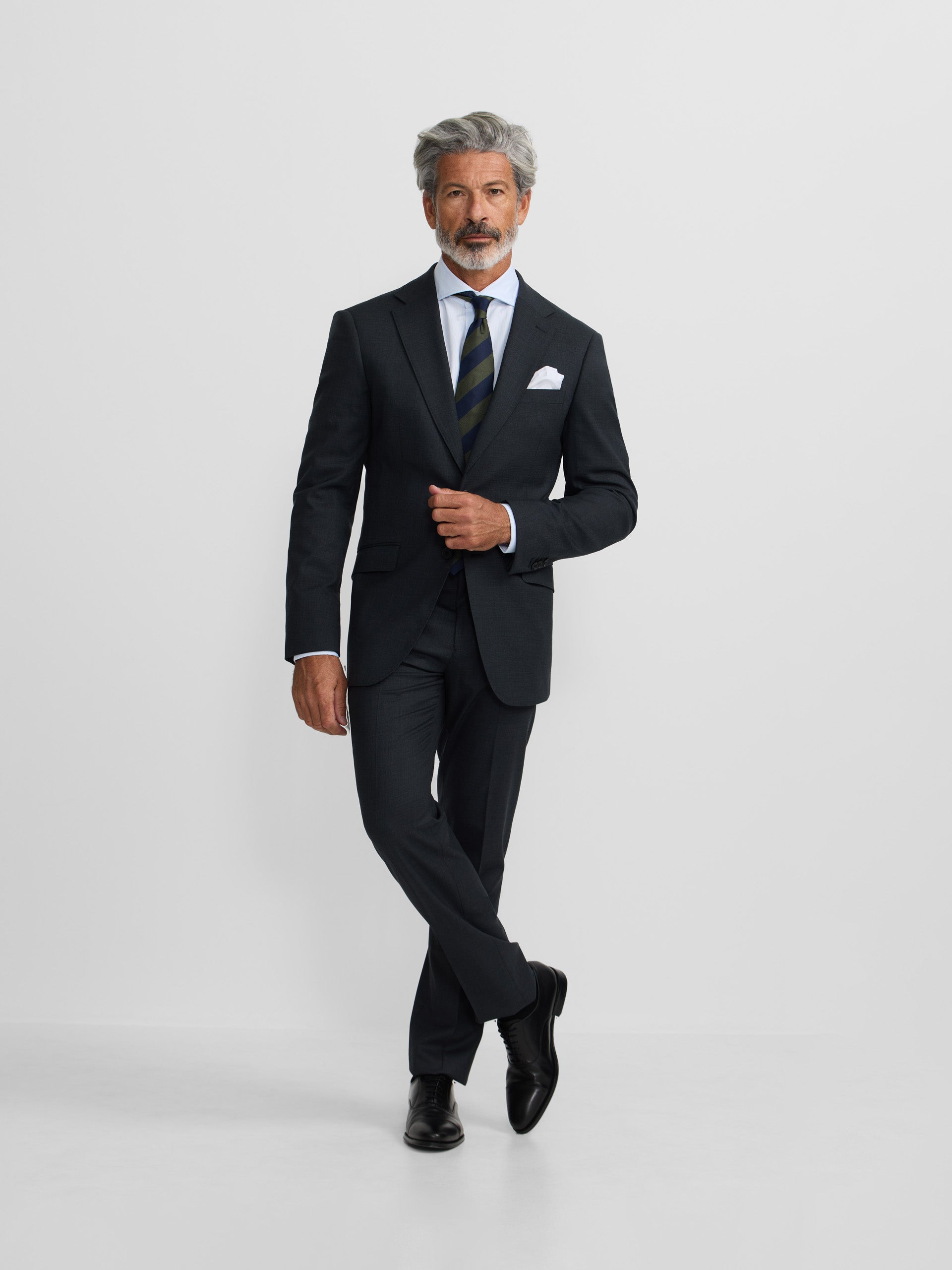 Blazer de fato natural stretch cinzento