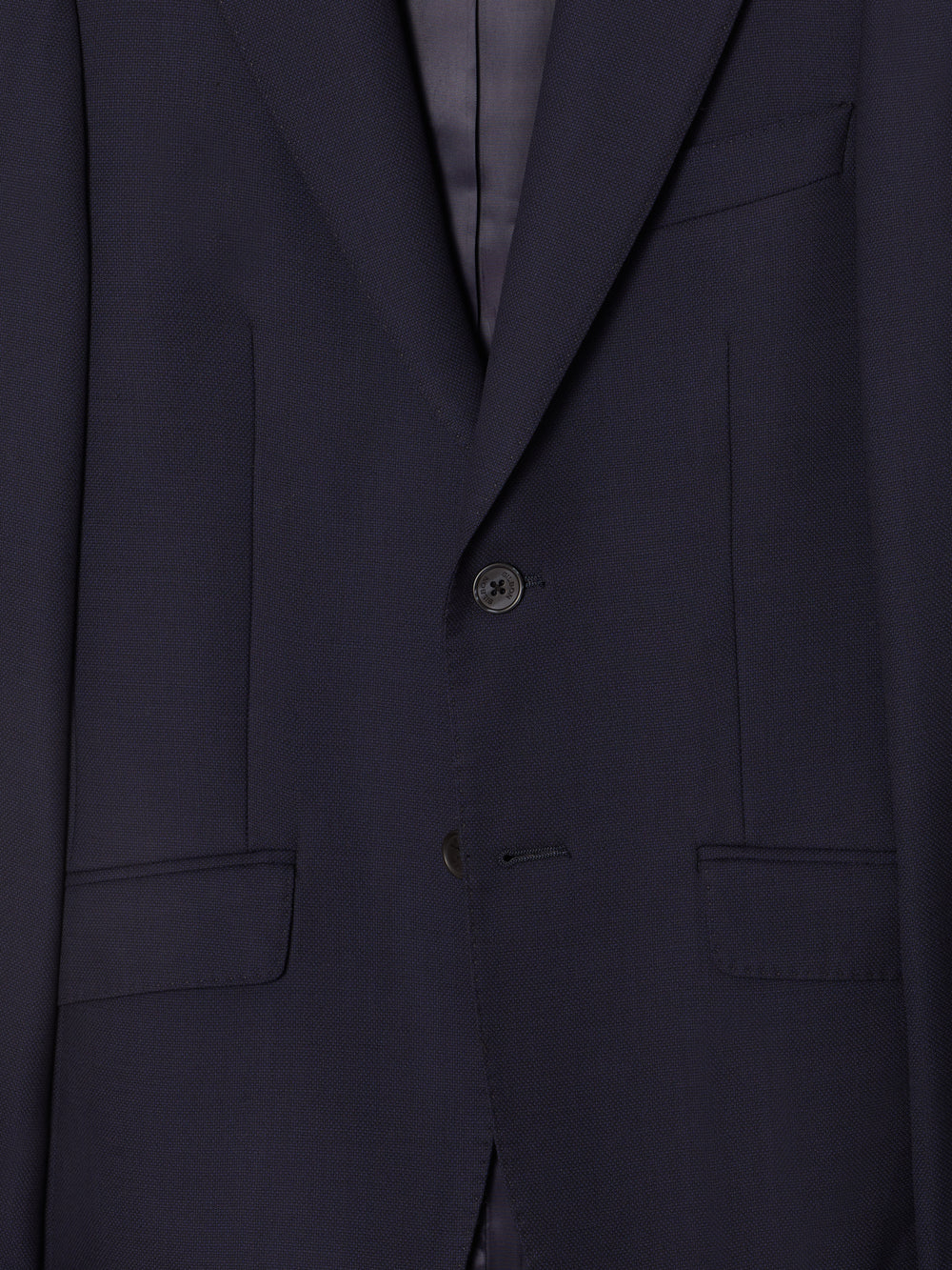 Navy blue structured suit jacket