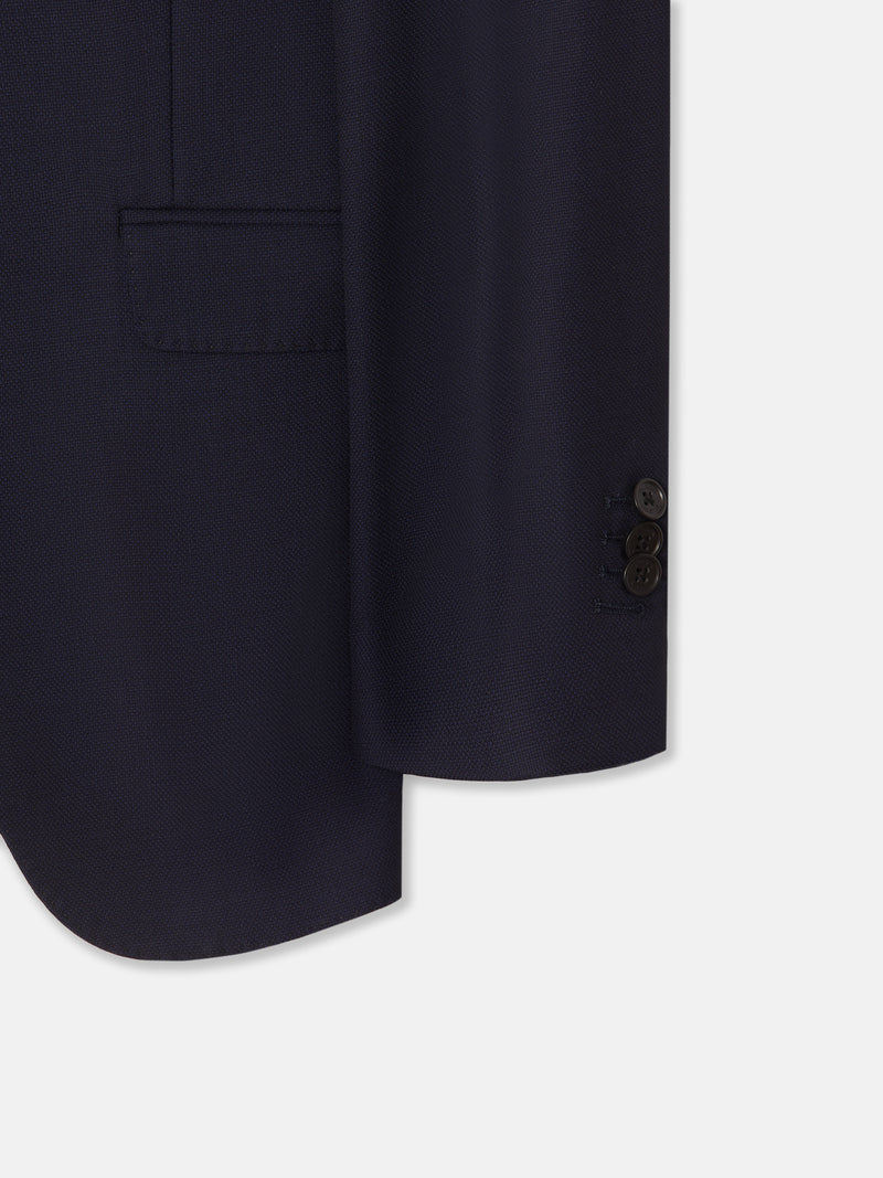 Navy blue structured suit jacket