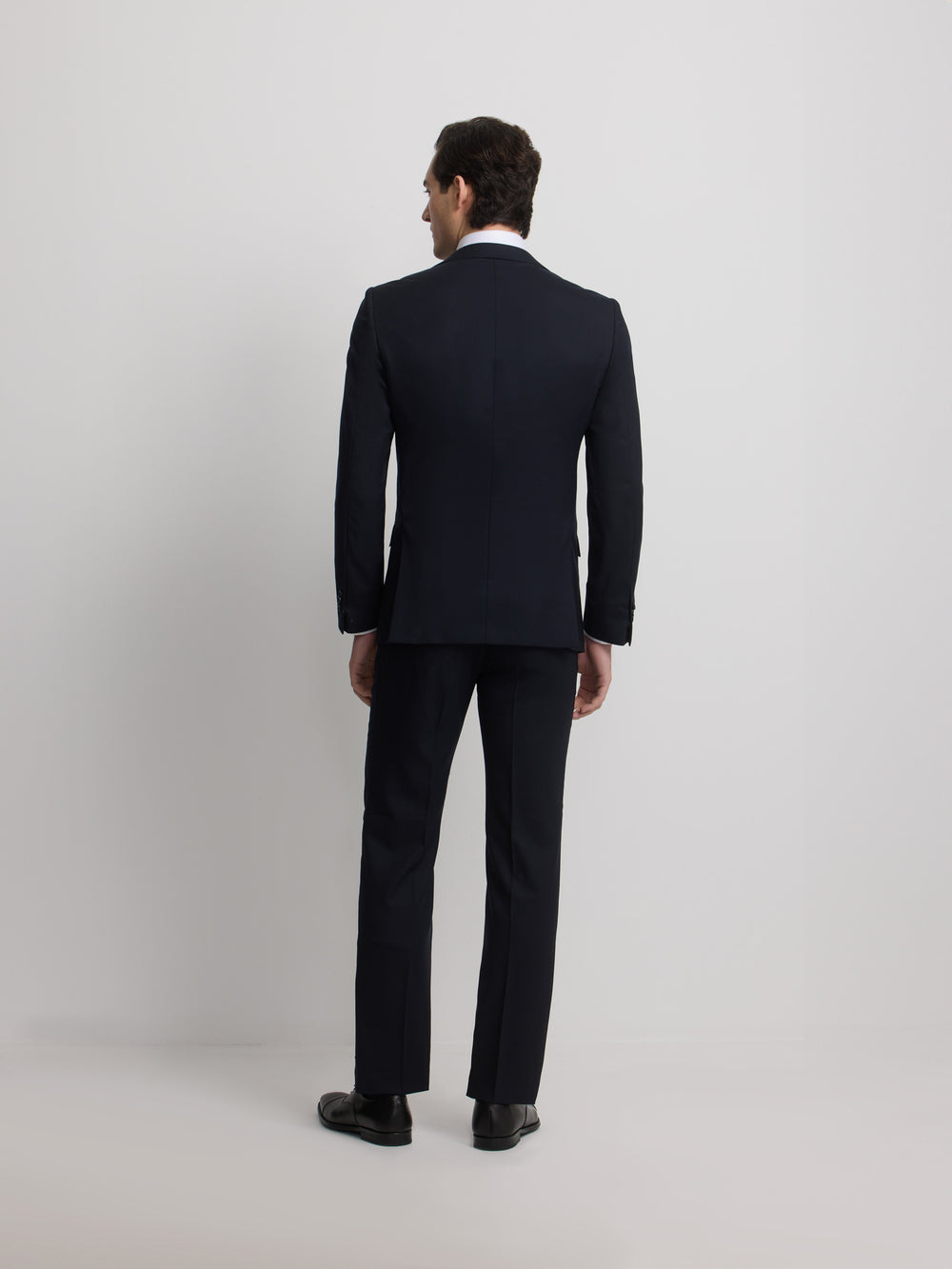 Navy blue structured suit jacket