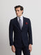 Navy blue structured suit jacket
