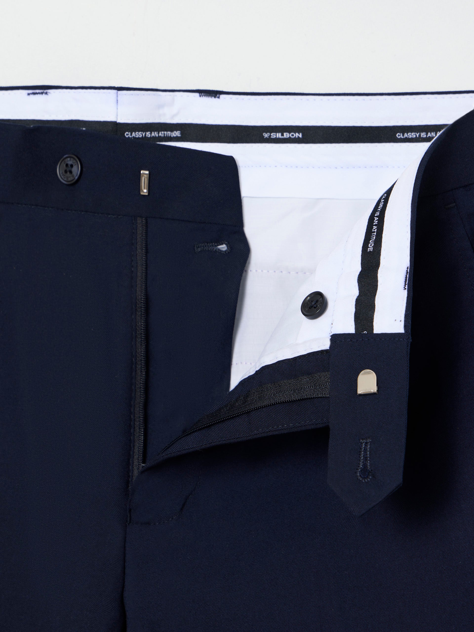 Essential navy blue suit trousers