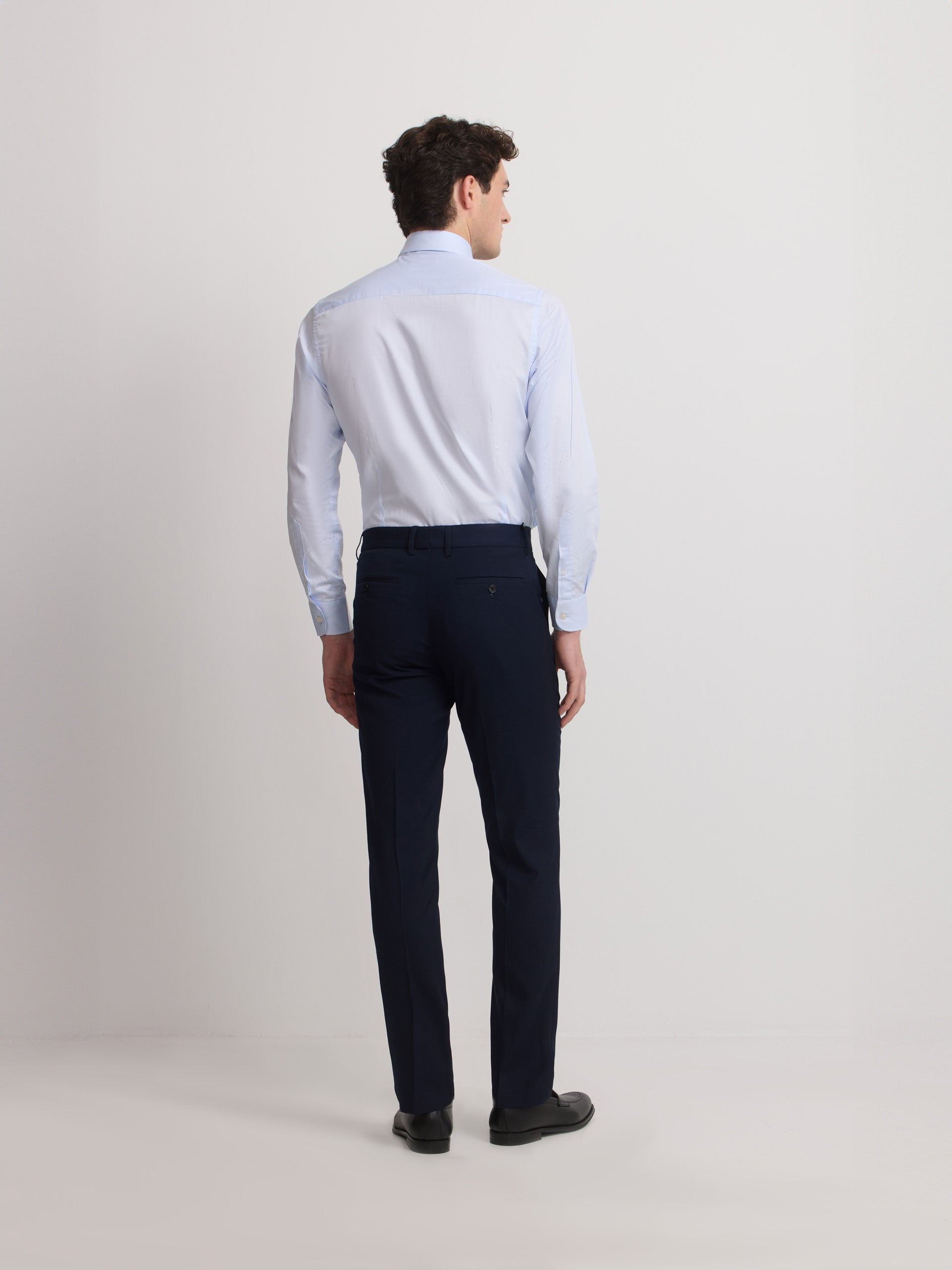 Light blue natural stretch suit trousers