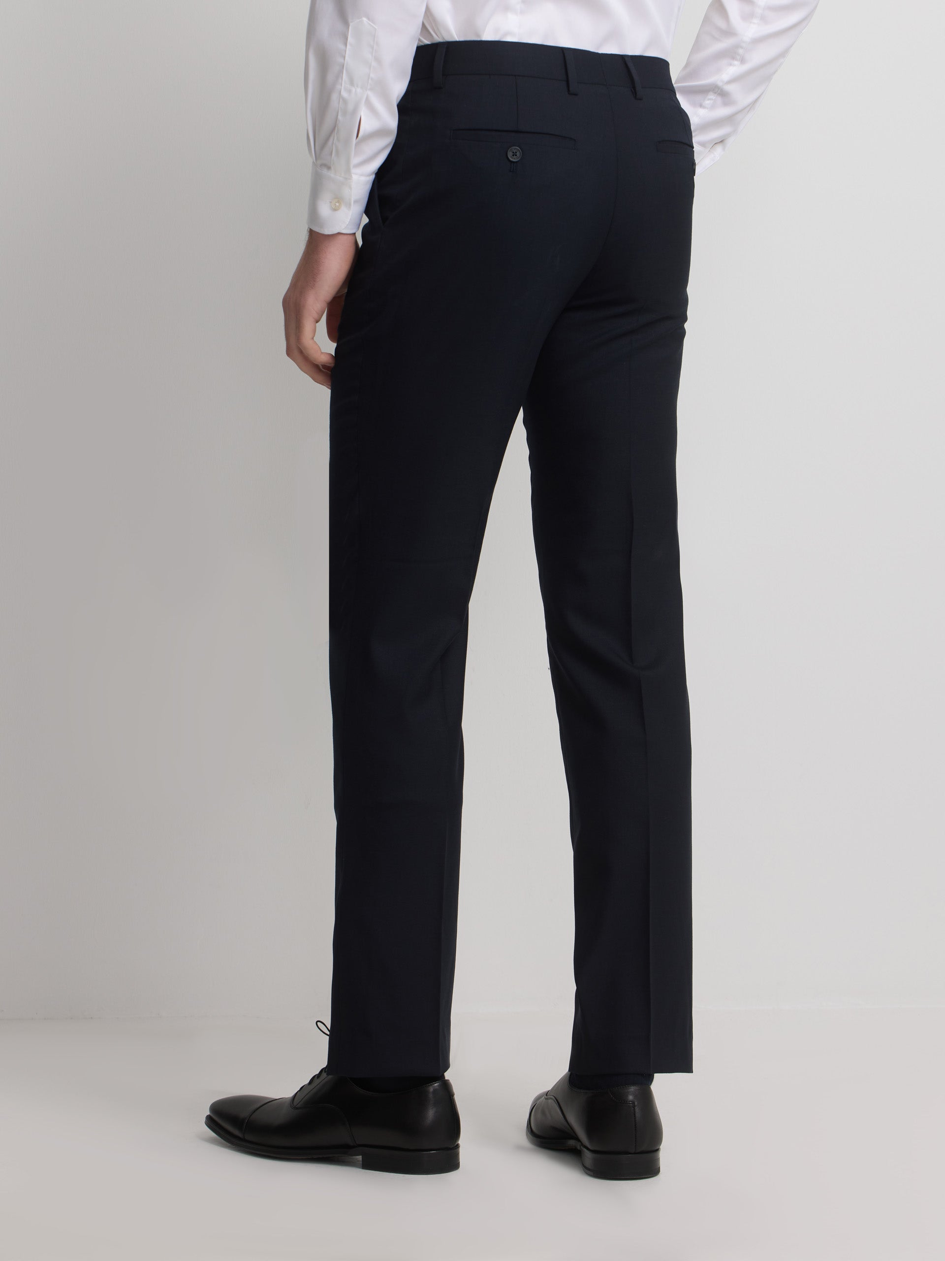 Natural stretch dark navy suit trousers