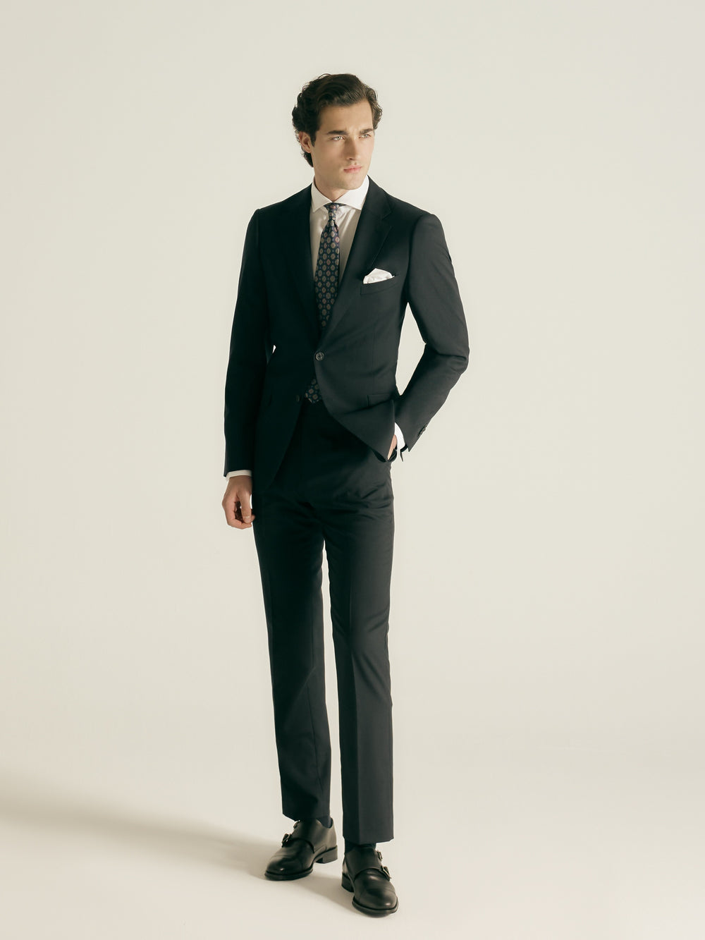 Pantalon traje natural stretch dark navy