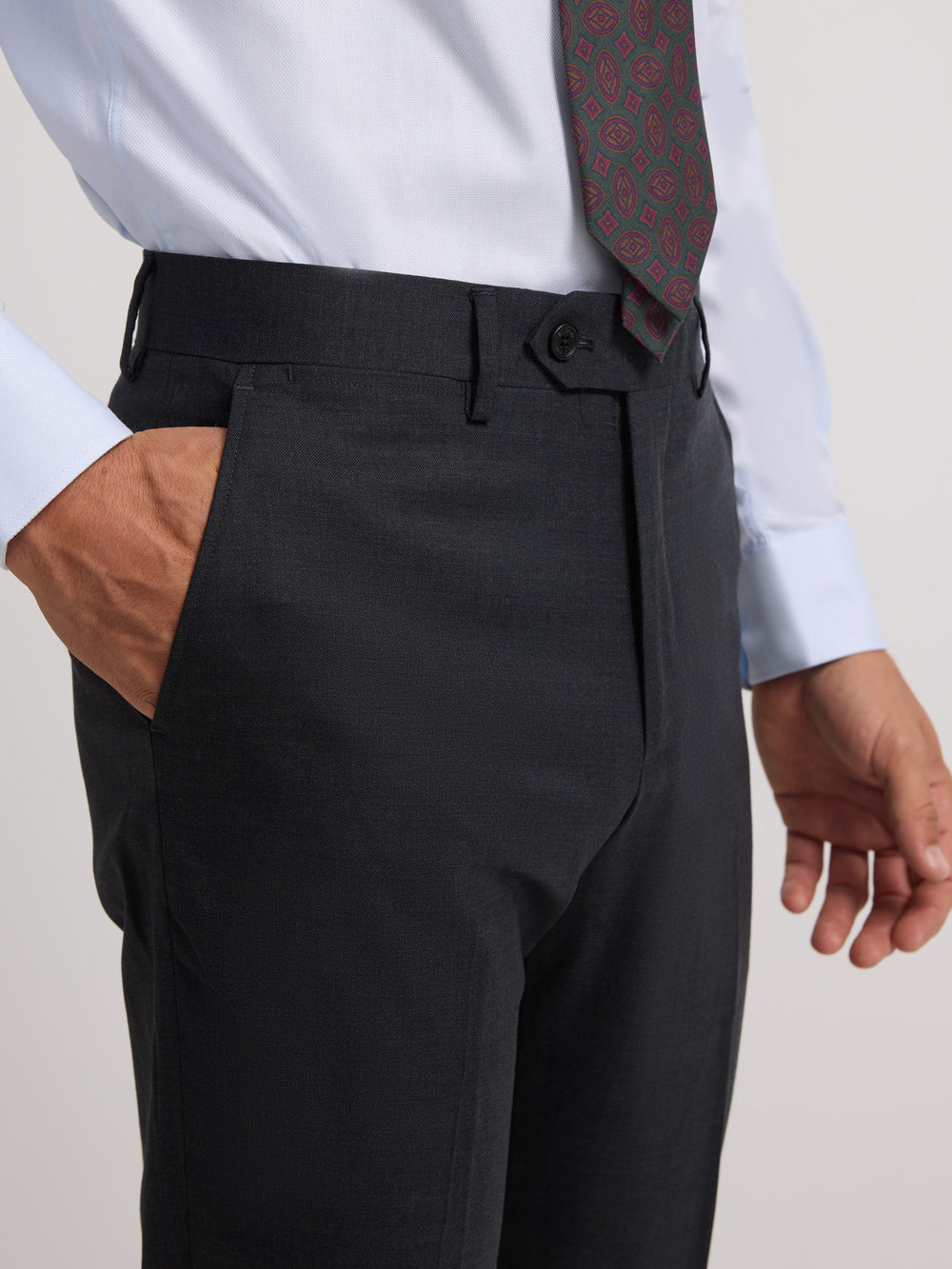 Natural stretch gray suit trousers