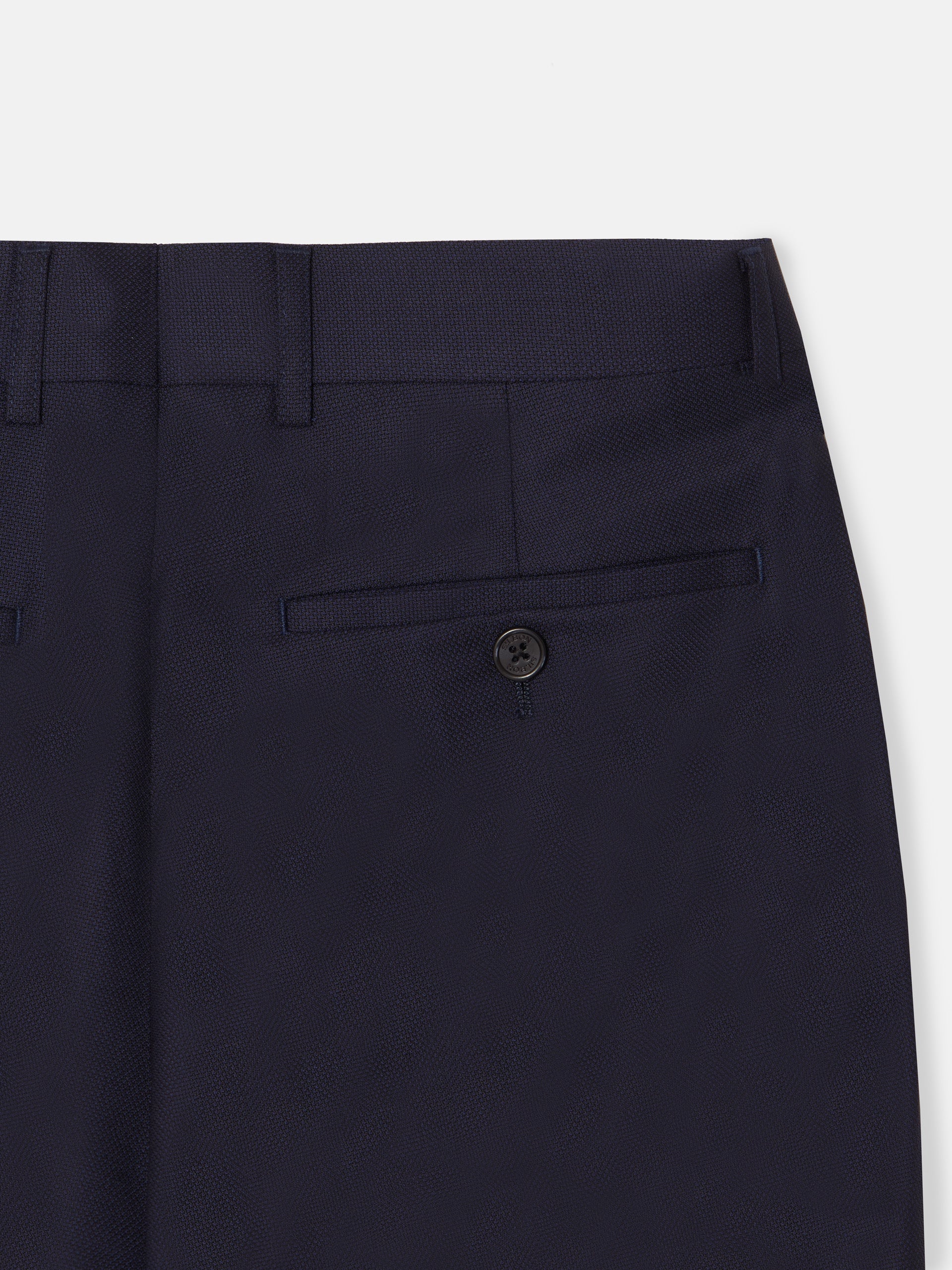 Navy blue structured suit trousers