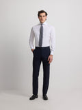 Navy blue structured suit trousers