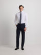 Navy blue structured suit trousers