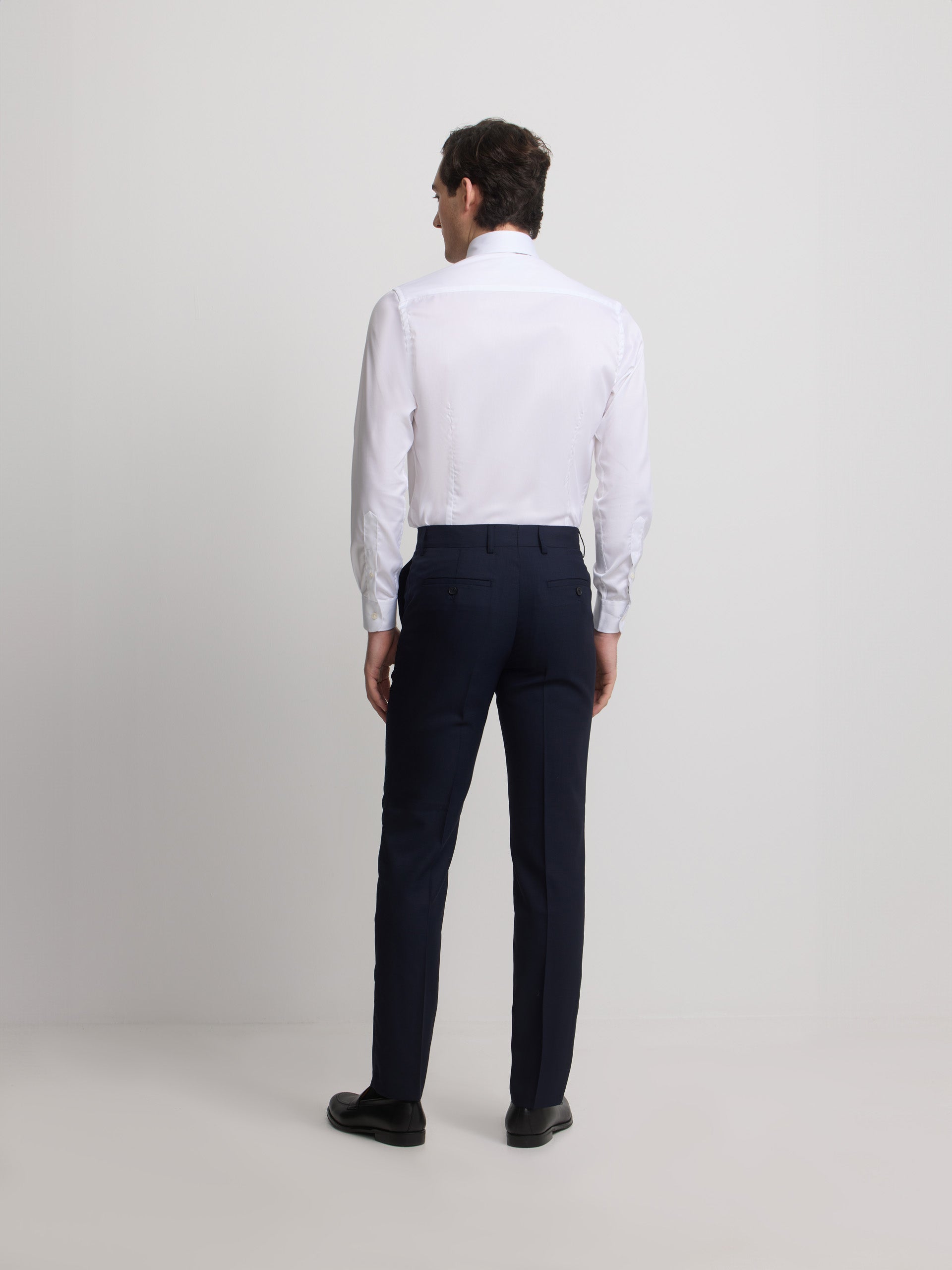 Navy blue structured suit trousers