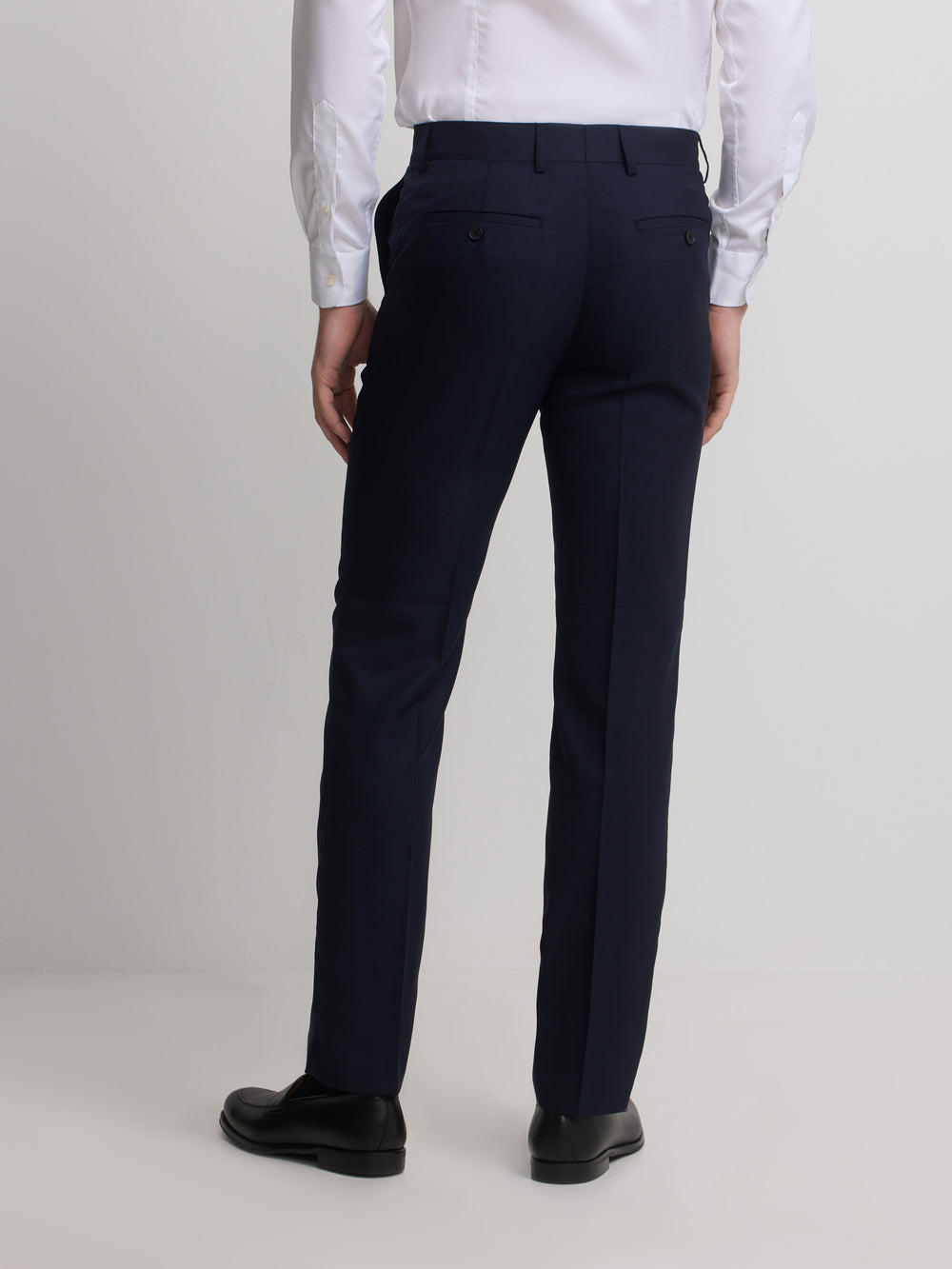 Navy blue structured suit trousers