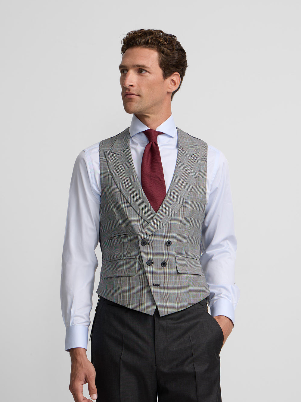 Chaleco chaque tailoring principe de gales gris