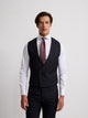 Gilet habillé stretch col rond bleu marine