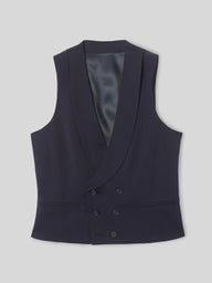 Gilet habillé stretch col rond bleu clair