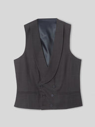 Gilet habillé stretch col rond gris