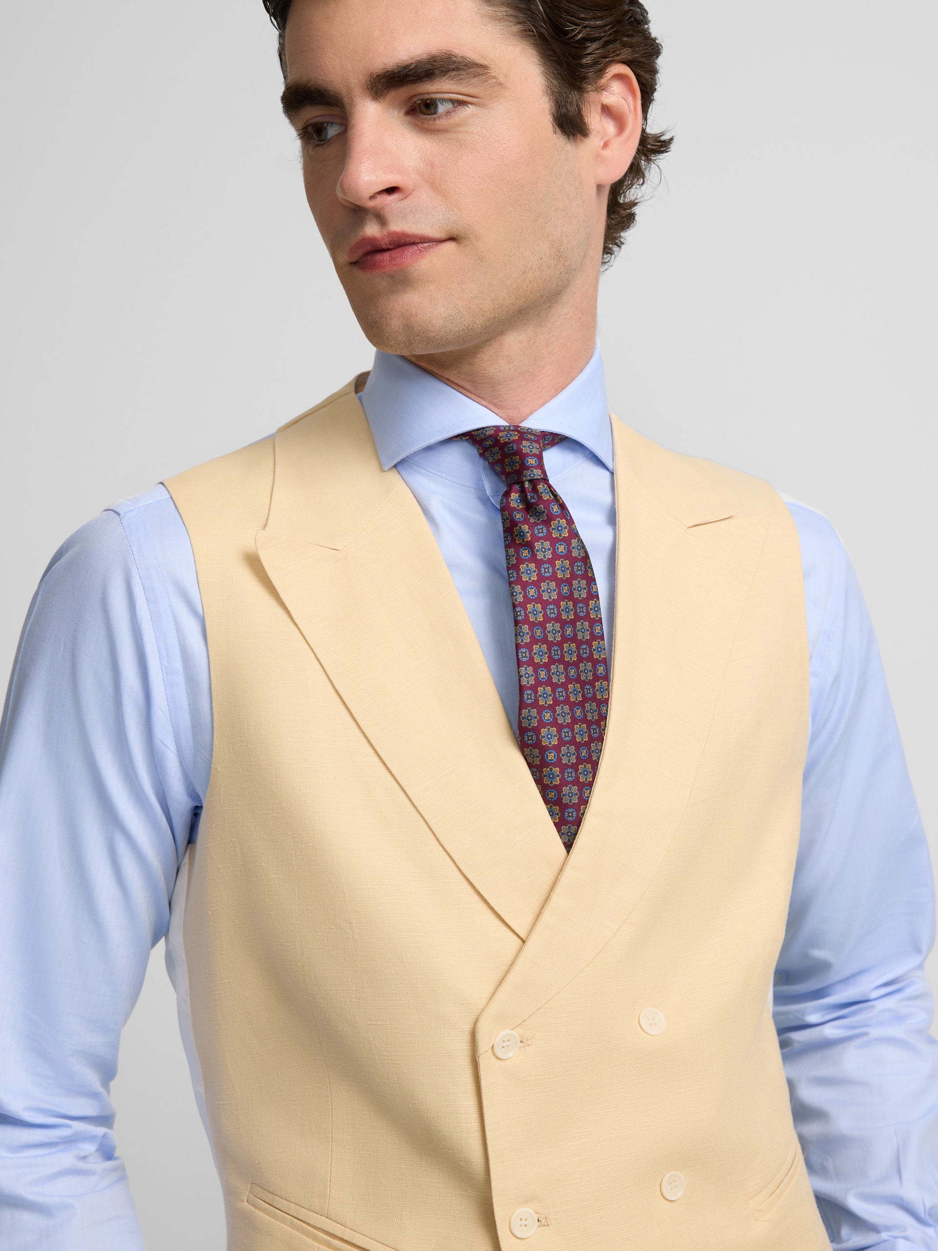 Classic camel morning coat vest
