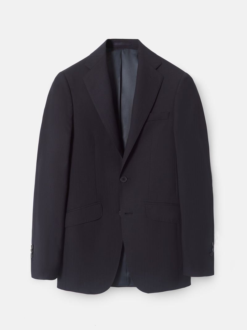 Veste de costume classique à chevrons bleu marine