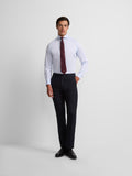Pantalon de costume classique à chevrons bleu marine