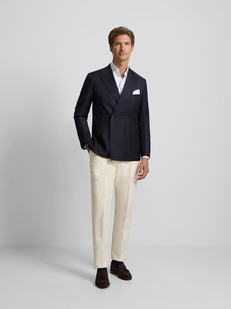 Veste croisée stretch bleu marine