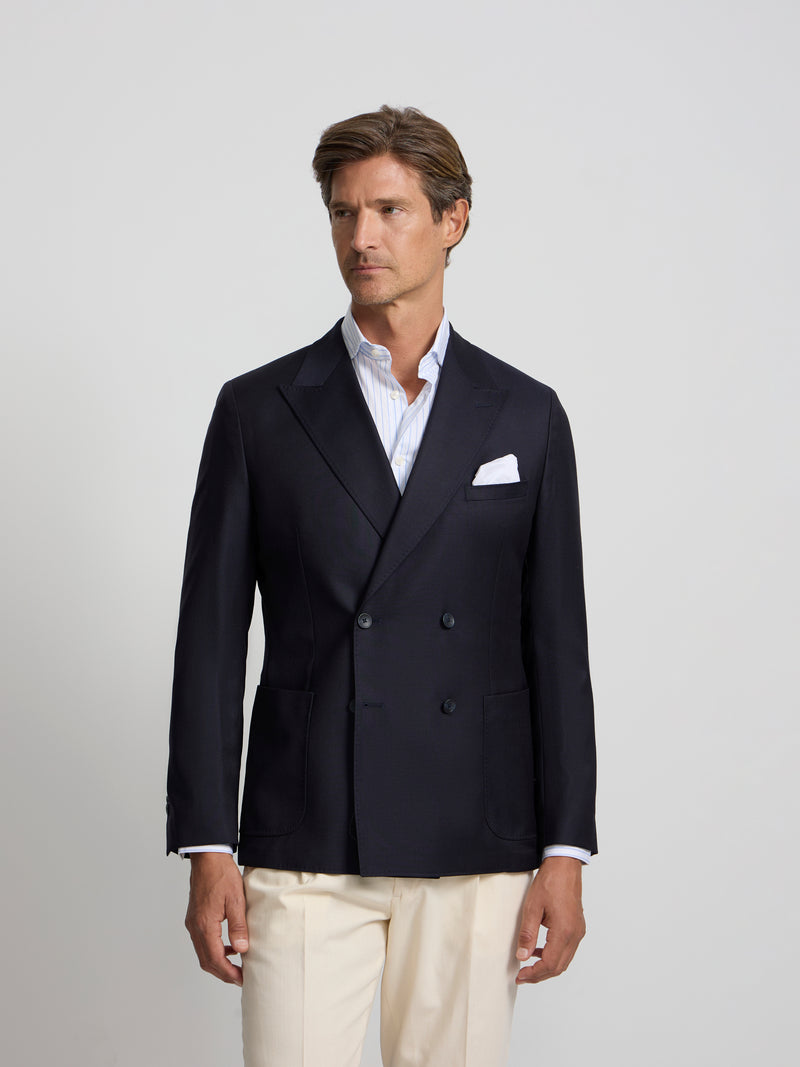 Veste croisée stretch bleu marine