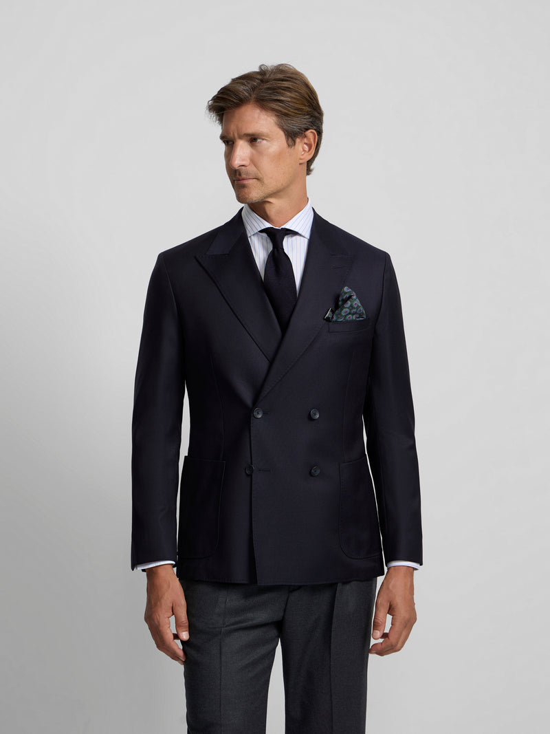 Veste croisée stretch bleu marine