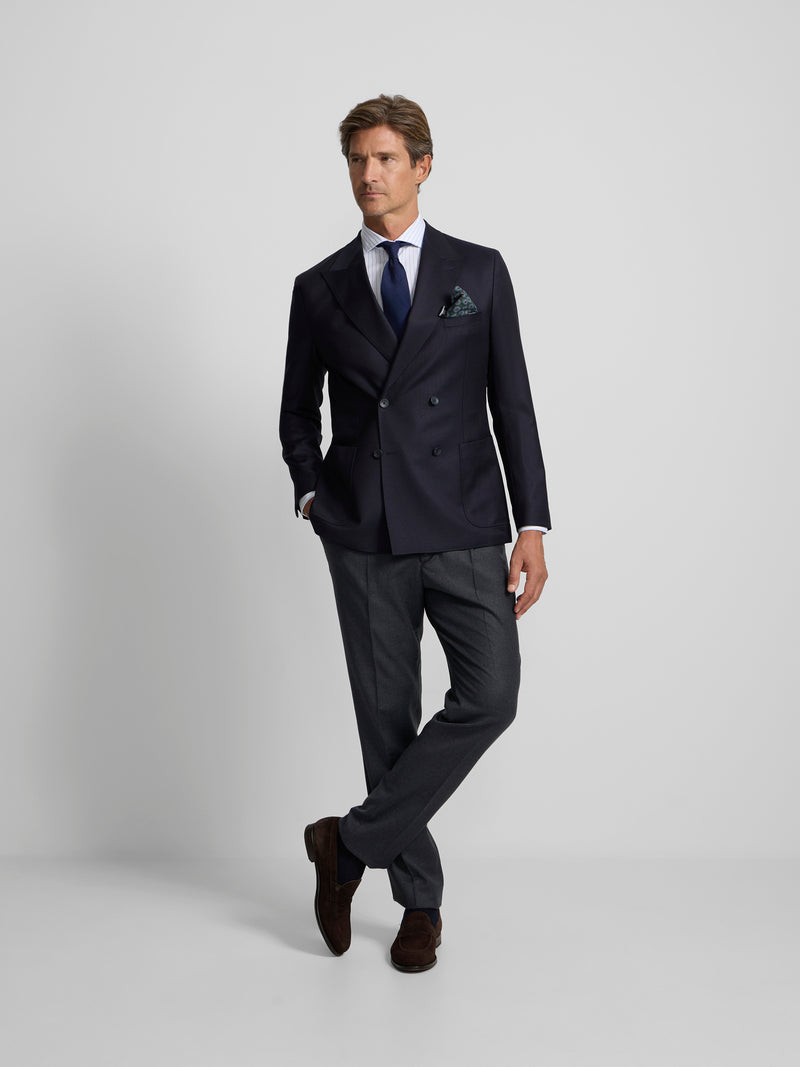 Veste croisée stretch bleu marine