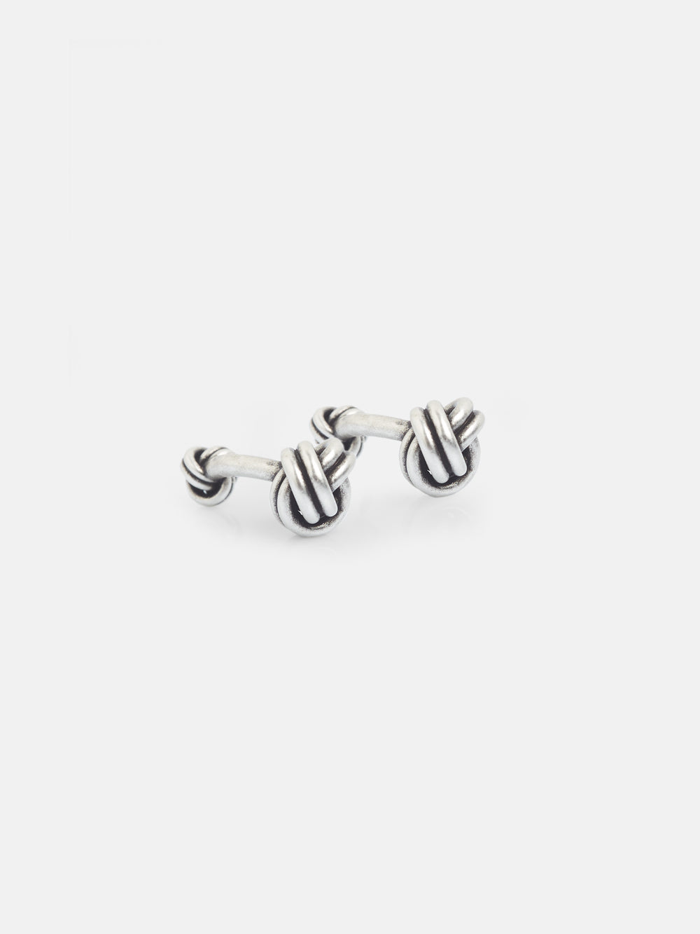 Bouton de manchette nœud en argent vieilli