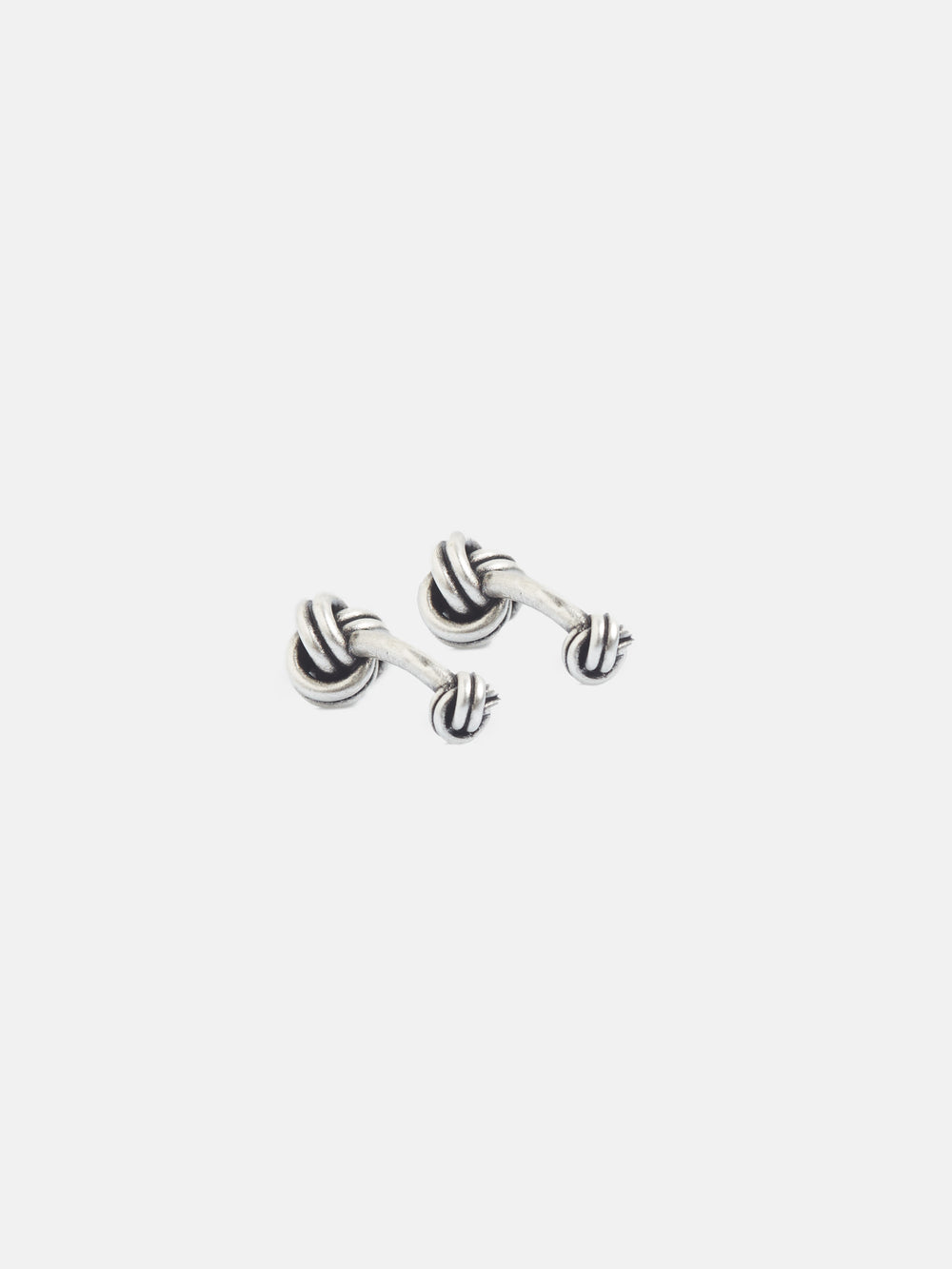 Bouton de manchette nœud en argent vieilli