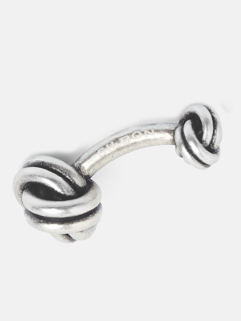 Bouton de manchette nœud en argent vieilli