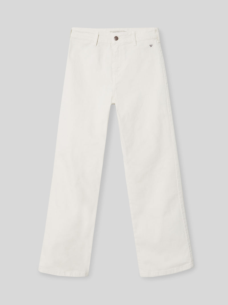 Pantalon femme culotte poches écru