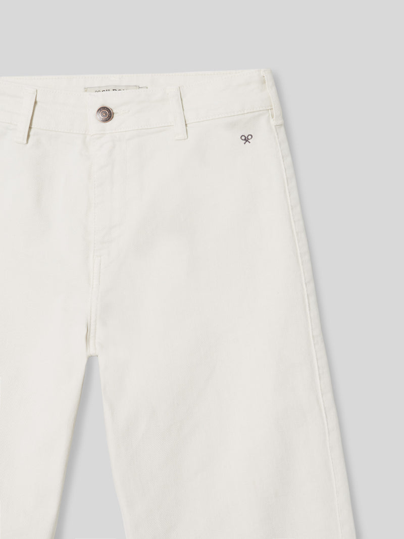 Pantalon femme culotte poches écru