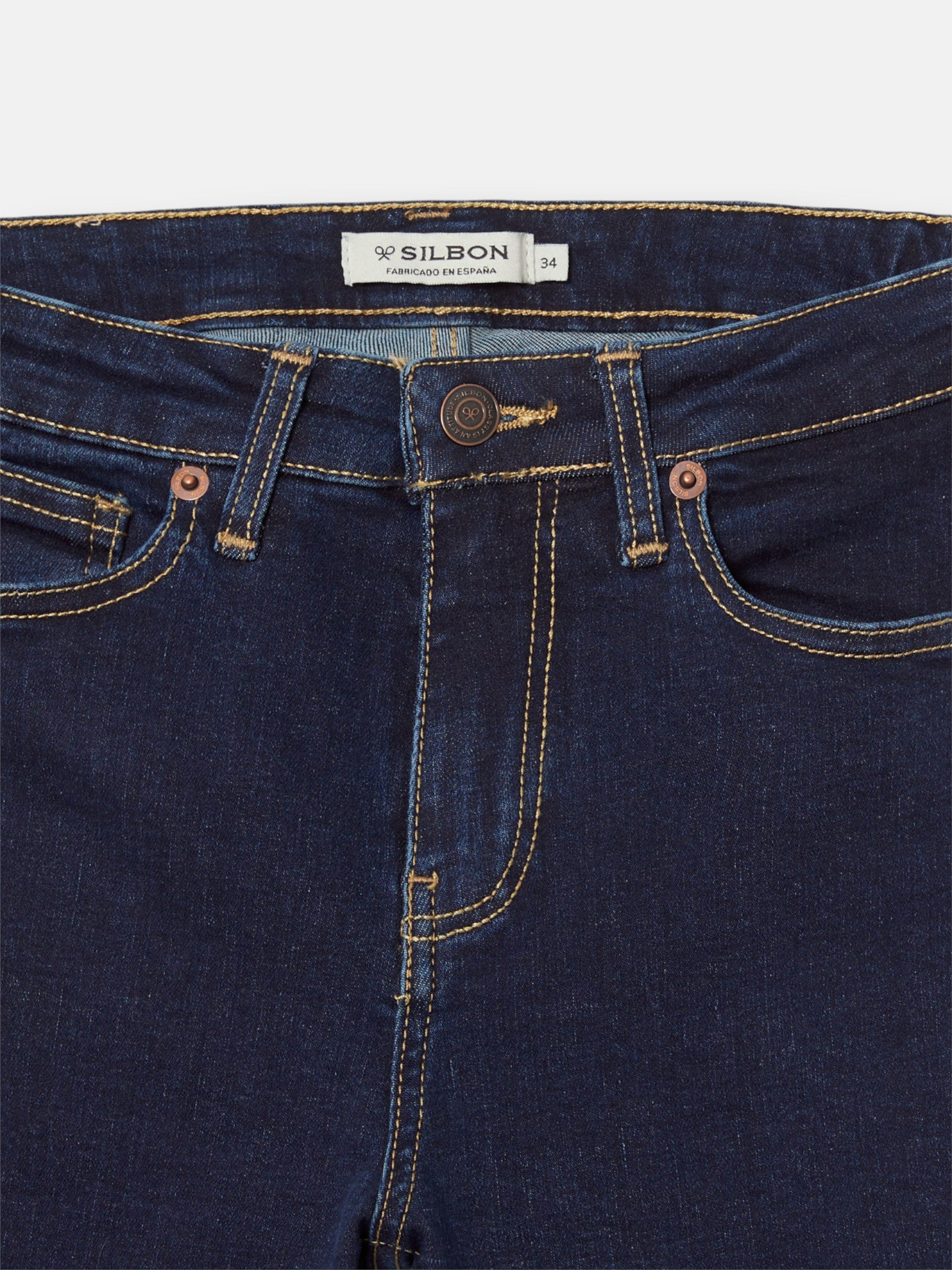Calças de mulher boot cut azul-marinho