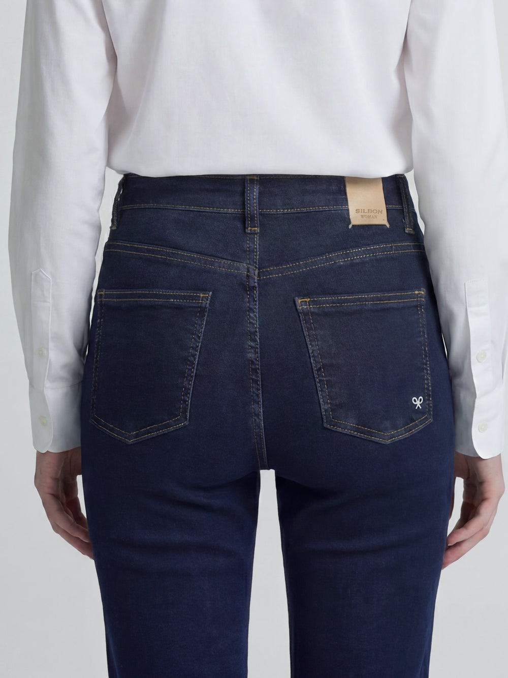 Women's navy blue boot cut trousers