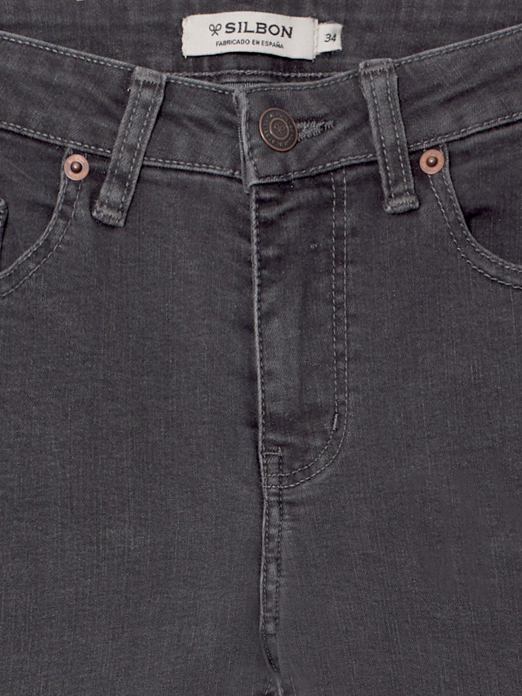 Pantalon femme slim fit gris