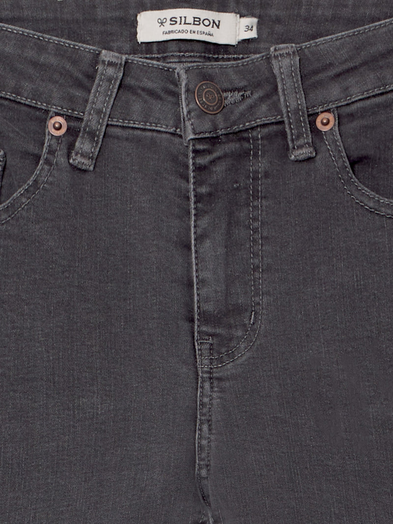 Calças slim fit cinzentas para mulher