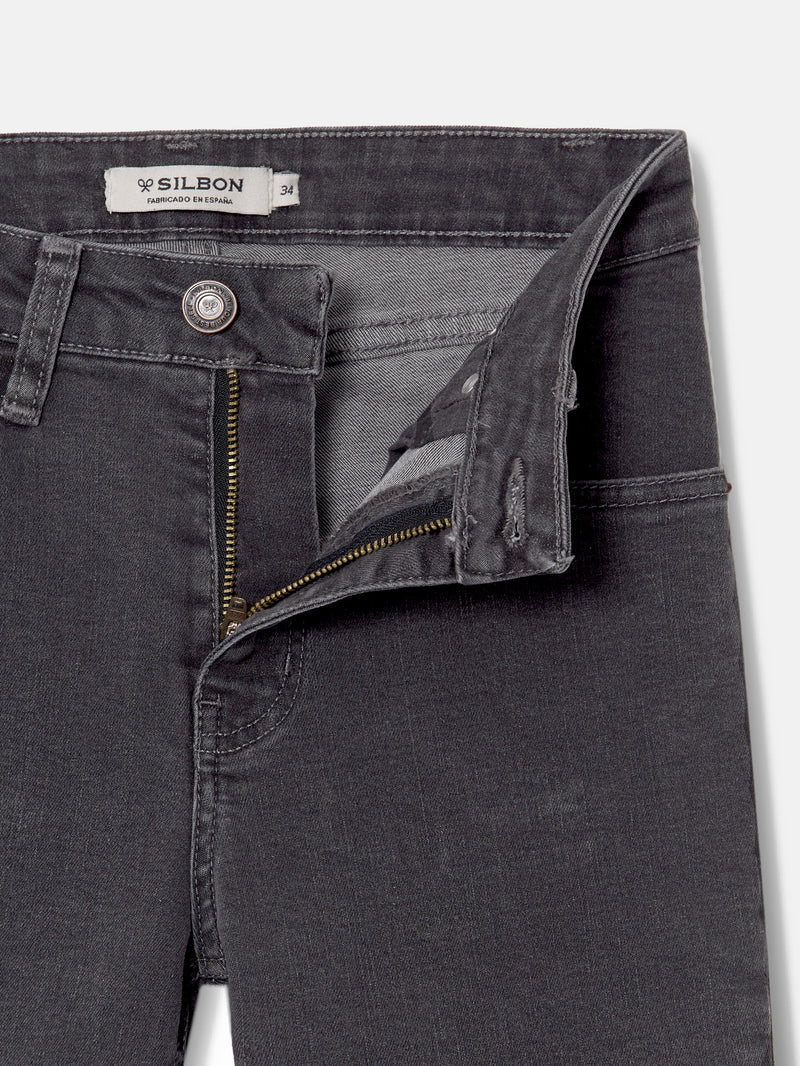 Calças slim fit cinzentas para mulher