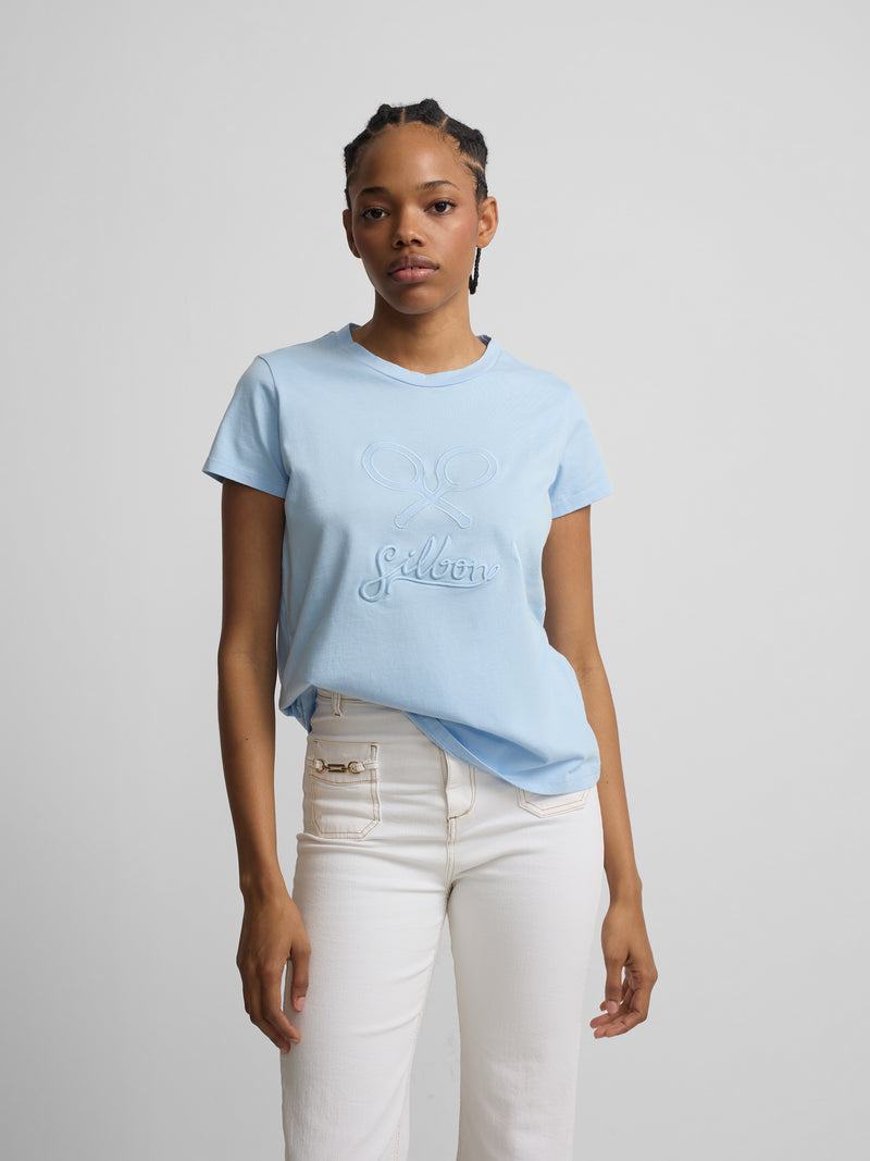 T-shirt femme classique bleu ciel