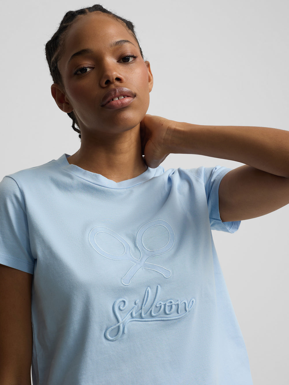 T-shirt femme classique bleu ciel