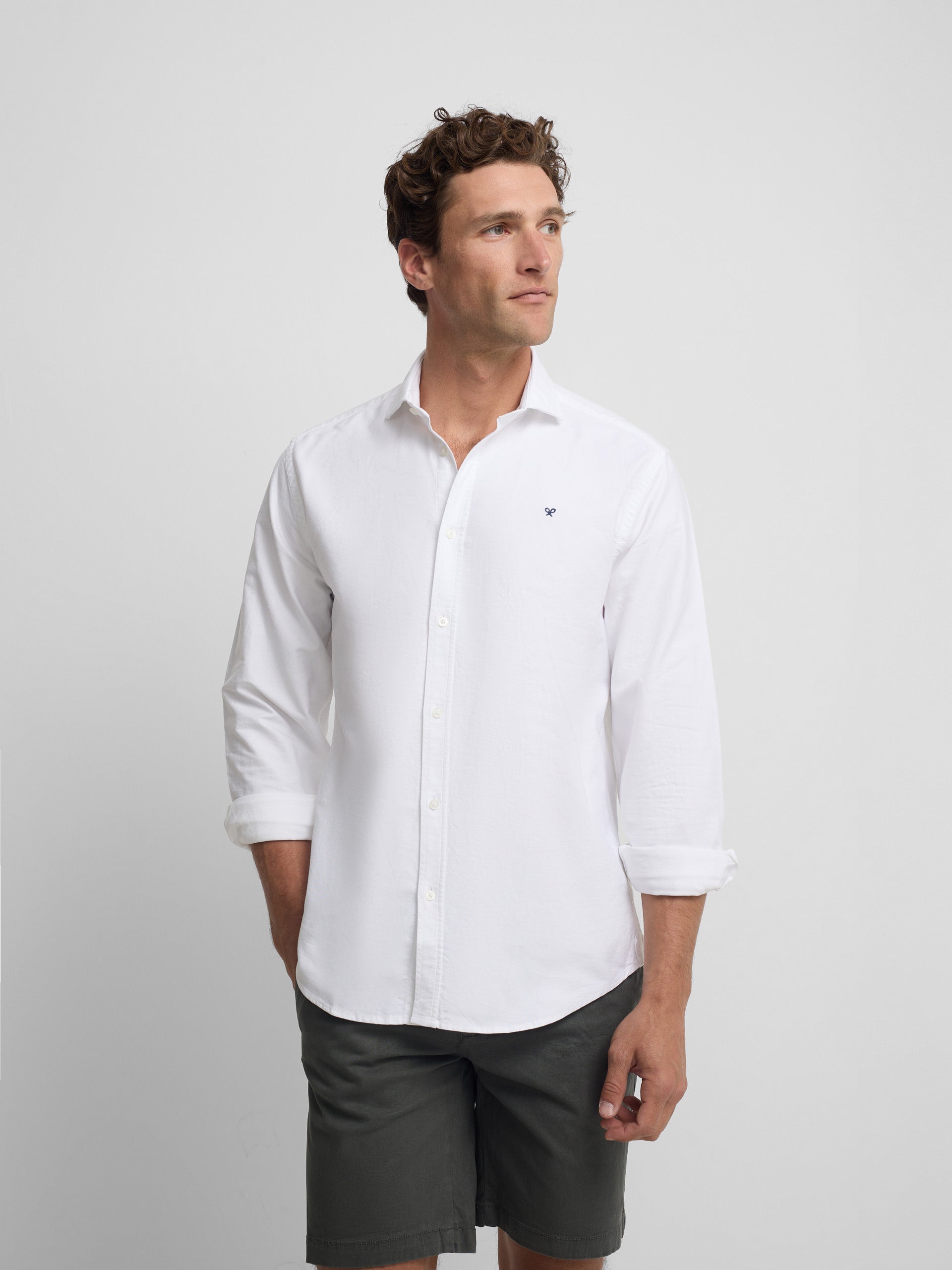 White Oxford Cutaway Sport Shirt