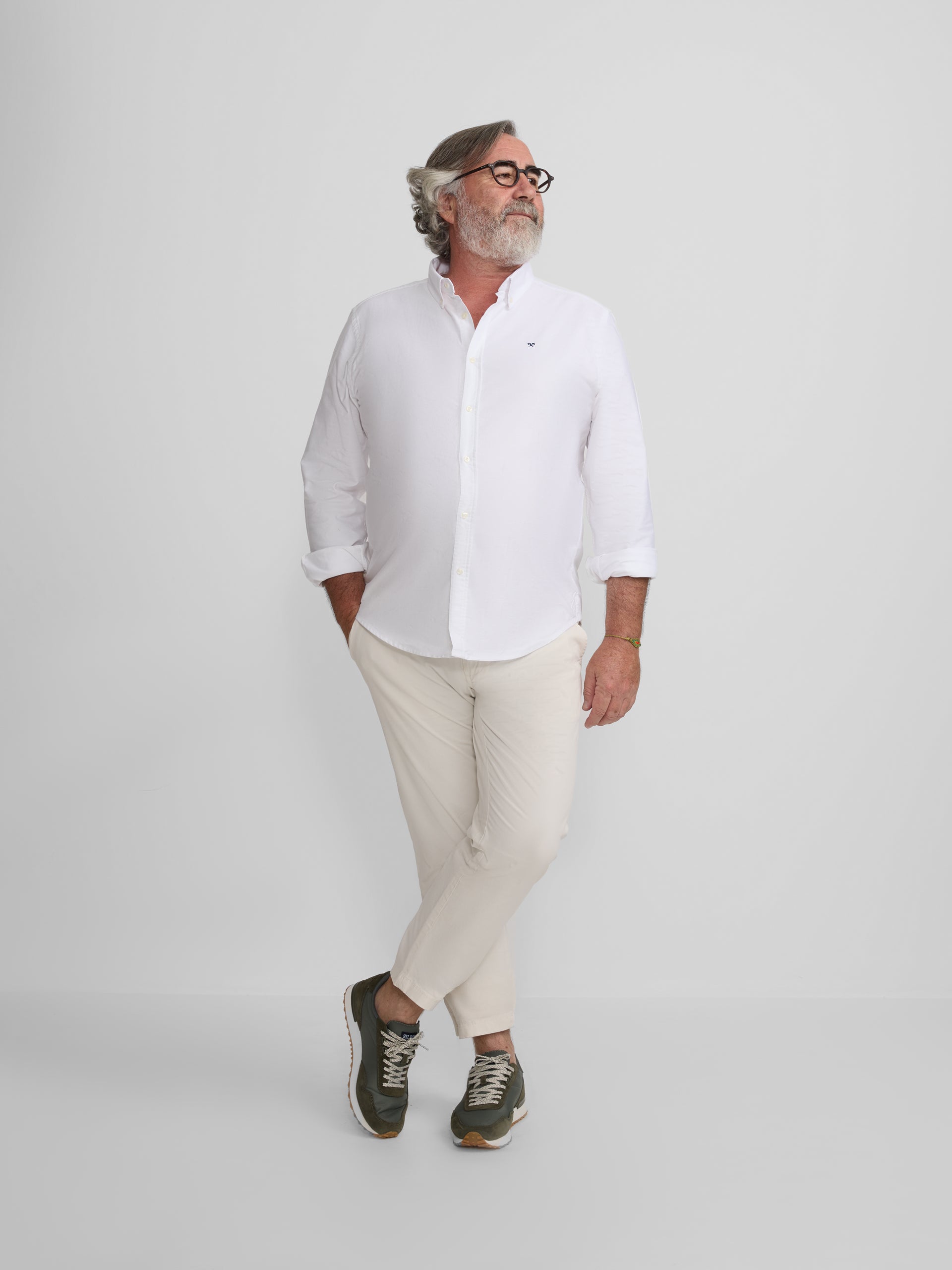 Camisa sport oxford regular fit blanca
