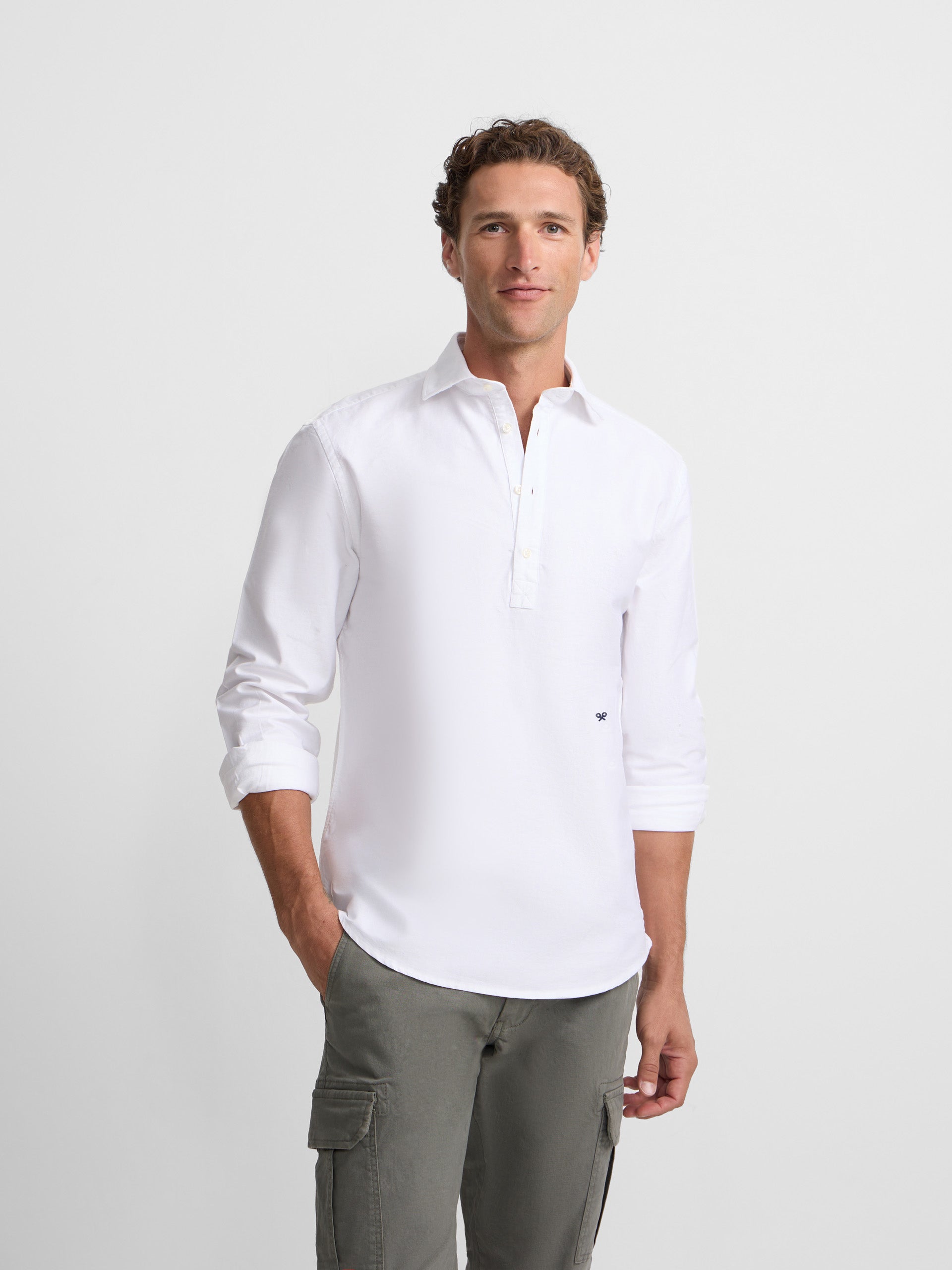 Polo sport oxford blanc