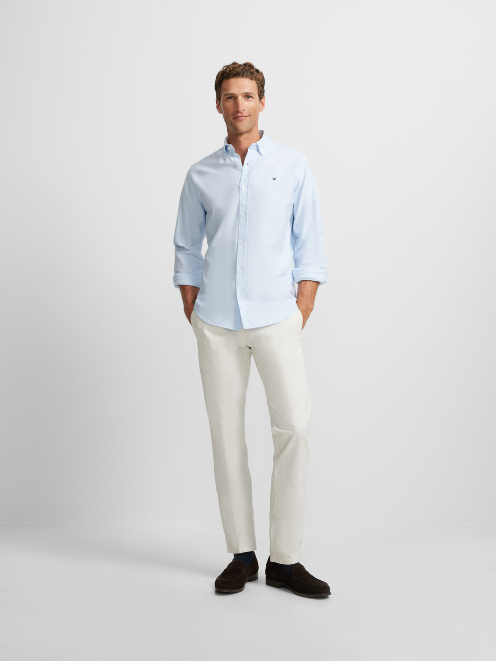 Camisa sport oxford azul-claro