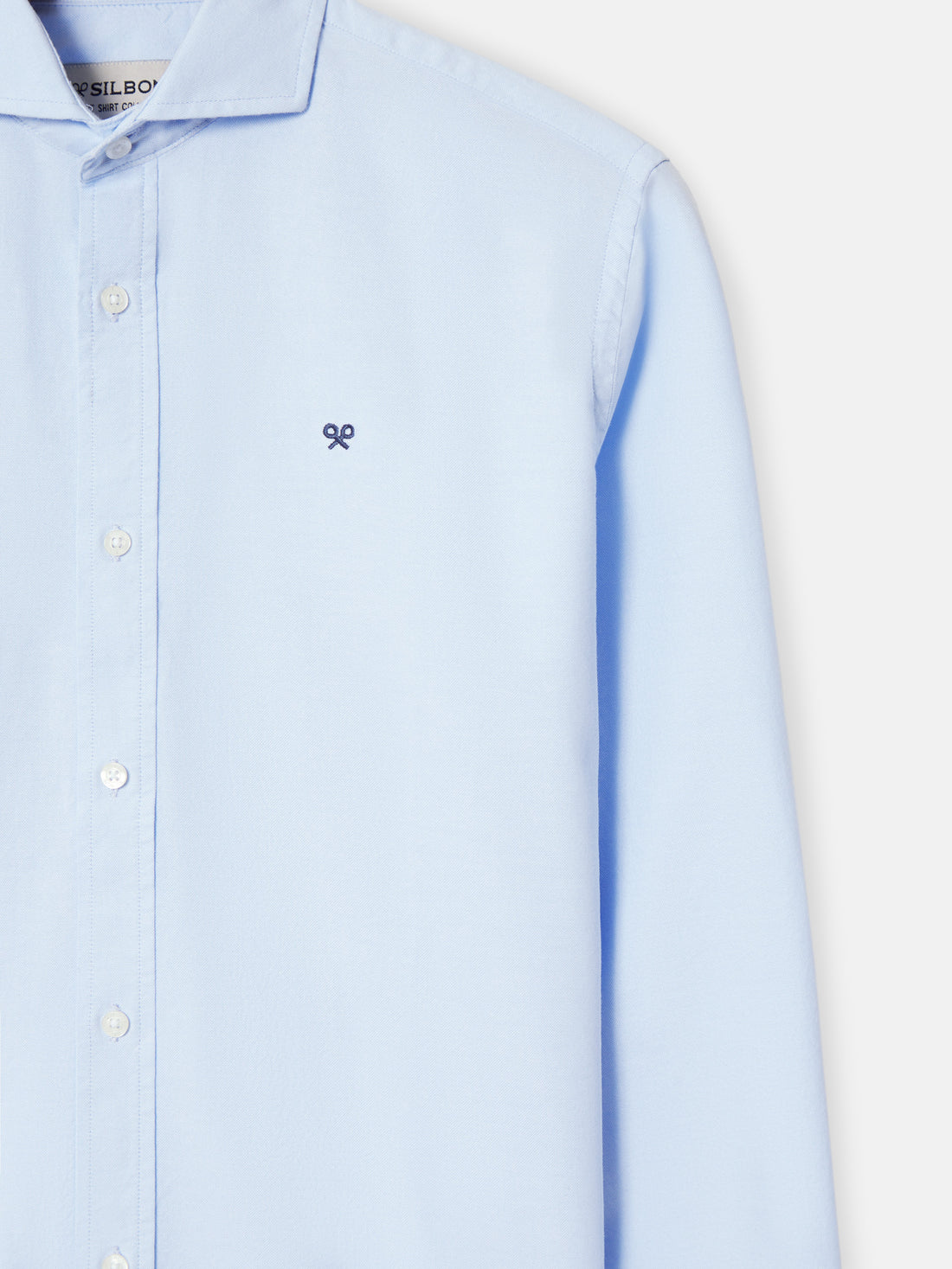 Light blue oxford cutaway sport shirt
