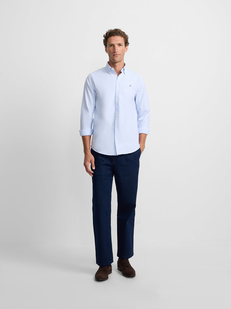 Camisa sport oxford regular fit azul celeste
